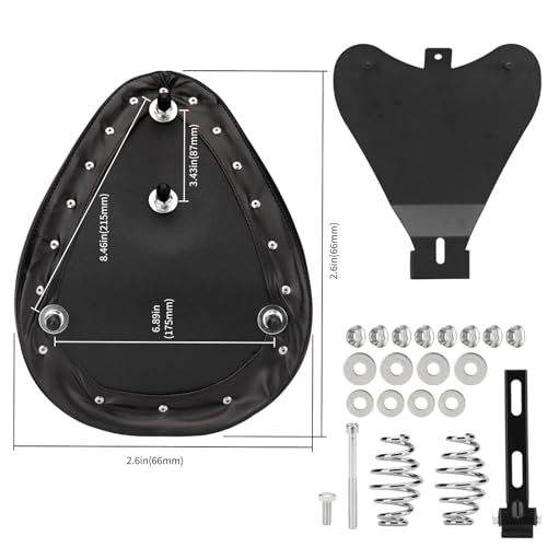 LKV Motorcycle Solo Driver Seat with Seatbase Mounting Hardware Kit Custom Chopper Bobber Seats Universal Fit for Harley Davidson Sportster XL 1200 883 48 - Image 4