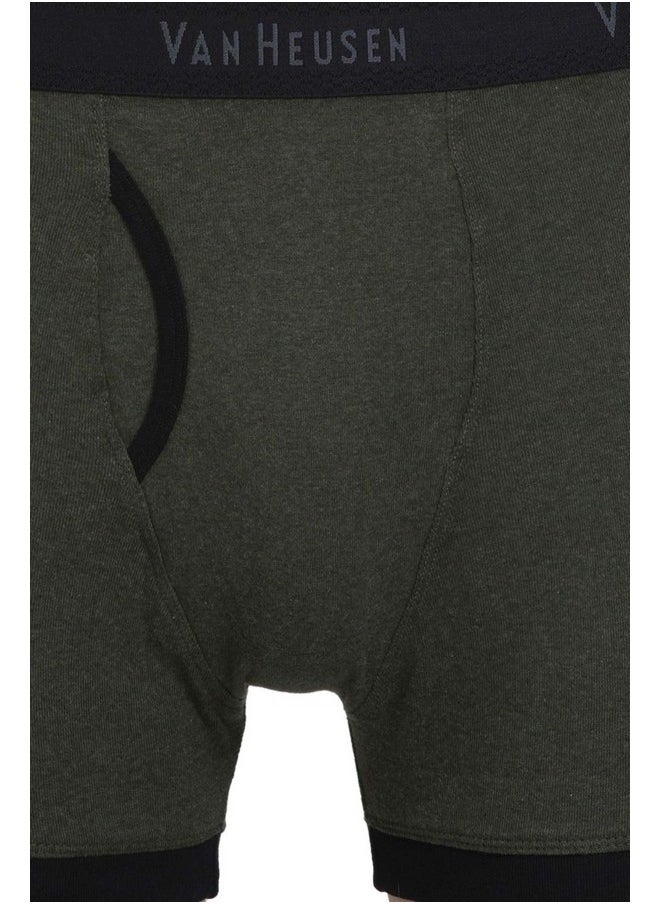 Van Heusen Van Heusen Men Trunks - 100% Combed Cotton - Pack of 2 - Anti Bacterial, Colour Fresh, Moisture Wicking_10044_Olive Melange, Dark Navy_M  - Image 3