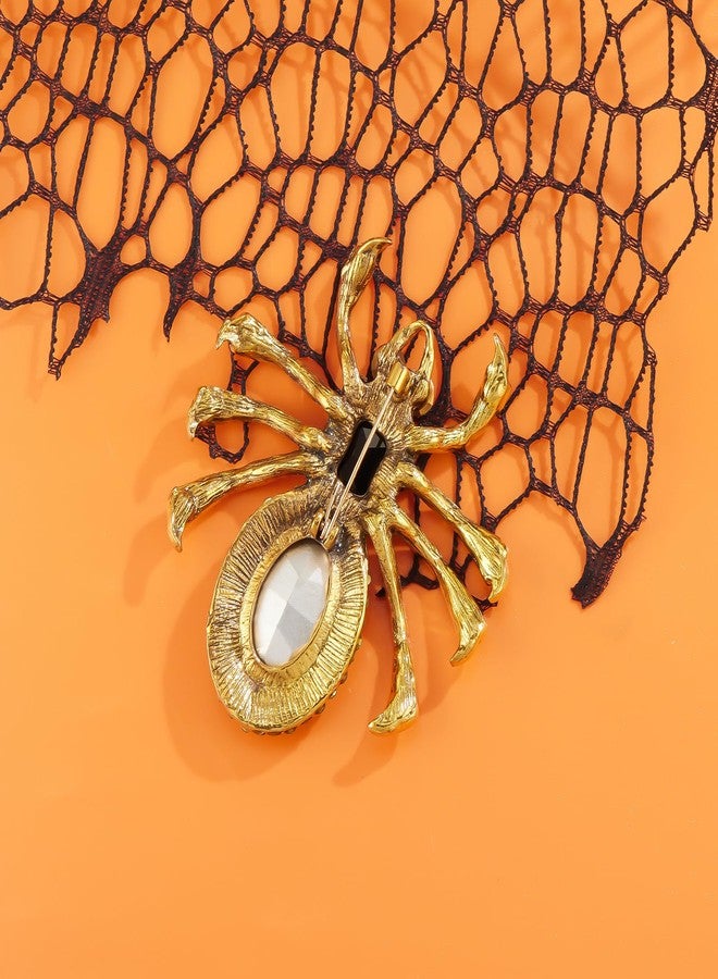 YOQUCOL Rose Red Spider Crystal Brooches Pins for Women Zirconia Rhinestone Gothic Spider Shape Animal Lapel Brooch - Image 5