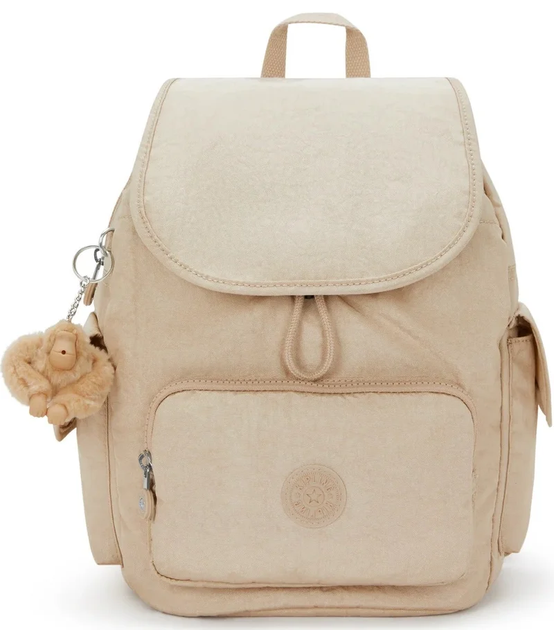 kipling City Pack Small Female Backpack - Sparkled Beige