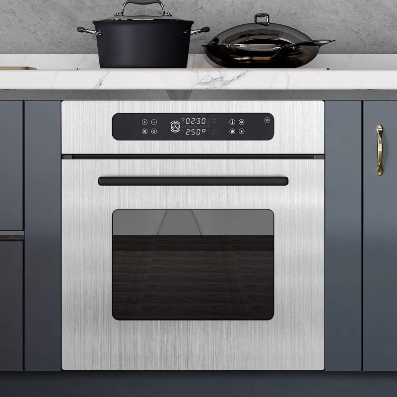 LACHEERY 36x160in Brushed Metal Texture Peel and Stick Stainless Steel Backsplash Contact Paper for Appliances Fridge Vinyl Film Dishwasher Sticker Self Adhesive Laminate Shelf Liner Oven Makeover - Image 5
