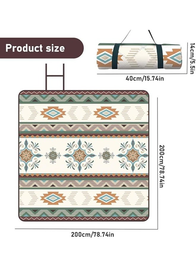 Generic 200x200cm Extra Large Picnic Blanket Waterproof and Foldable Beach Blanket 3 Layer Outdoor Blanket for 6 to 8 Adults Machine Washable for Spring Summer Camping  - Image 2