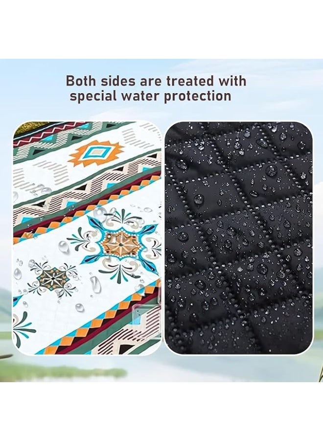 Generic 200x200cm Extra Large Picnic Blanket Waterproof and Foldable Beach Blanket 3 Layer Outdoor Blanket for 6 to 8 Adults Machine Washable for Spring Summer Camping  - Image 5