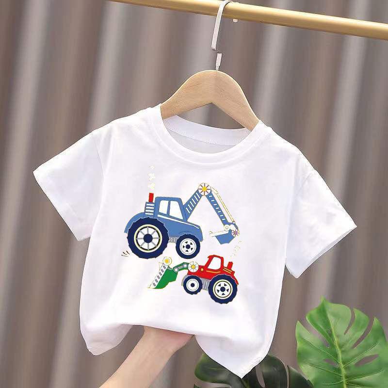 Children'S Cotton Short-Sleeved Summer T-Shirt Children'S Round Neck White All-Match Baby Top Boys And Girls Western Style Casual T - Image 3