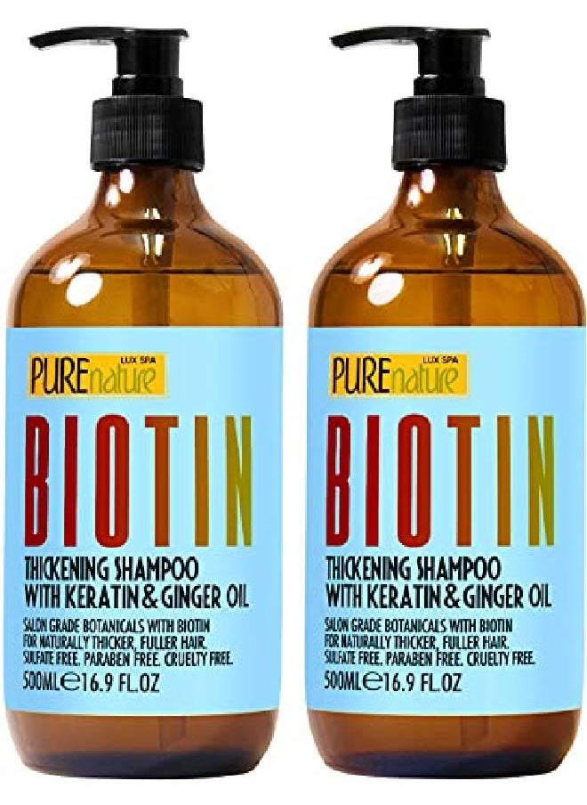 Pure Nature Lux Spa - Biotin Shampoo And Conditioner ​Set ​Sulfate Free Deep Treatment ​With​ Morrocan Argan Oil ​Helps With​ Hair Growth ​And Fight​ Hair Loss - Image 1