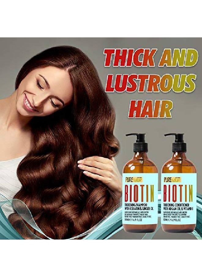 Pure Nature Lux Spa - Biotin Shampoo And Conditioner ​Set ​Sulfate Free Deep Treatment ​With​ Morrocan Argan Oil ​Helps With​ Hair Growth ​And Fight​ Hair Loss - Image 1
