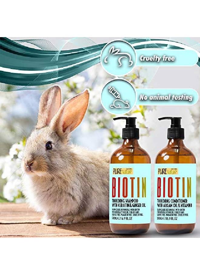 Pure Nature Lux Spa - Biotin Shampoo And Conditioner ​Set ​Sulfate Free Deep Treatment ​With​ Morrocan Argan Oil ​Helps With​ Hair Growth ​And Fight​ Hair Loss - Image 1