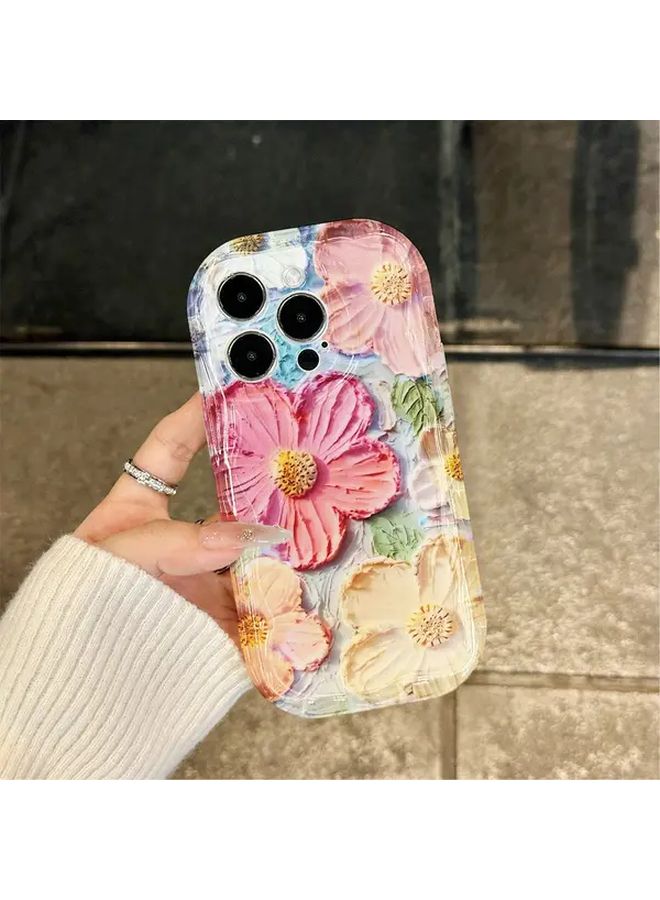 غطاء هاتف ناعم شفاف متموج بتصميم زهري لامع مع مرآة وألوان مختلطة 4 لهاتف آيفون XS Max - Image 4