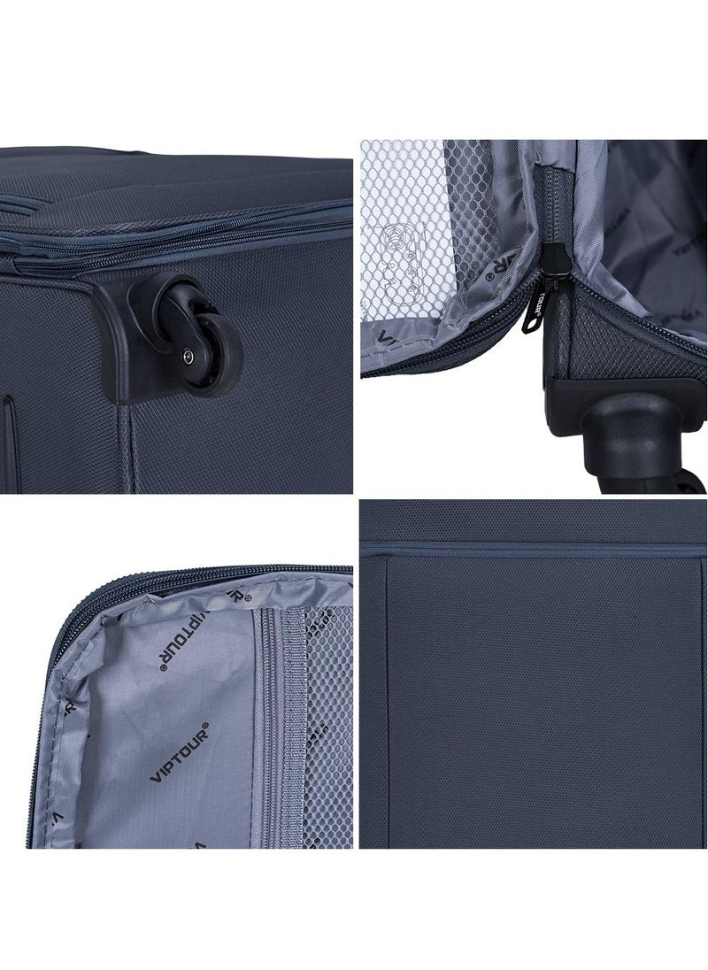 VIPTOUR - Set of 4 Light Weight Polyester Jacqard Trolley Luggage With Number Lock 20,24,28,32 Inches - Image 1