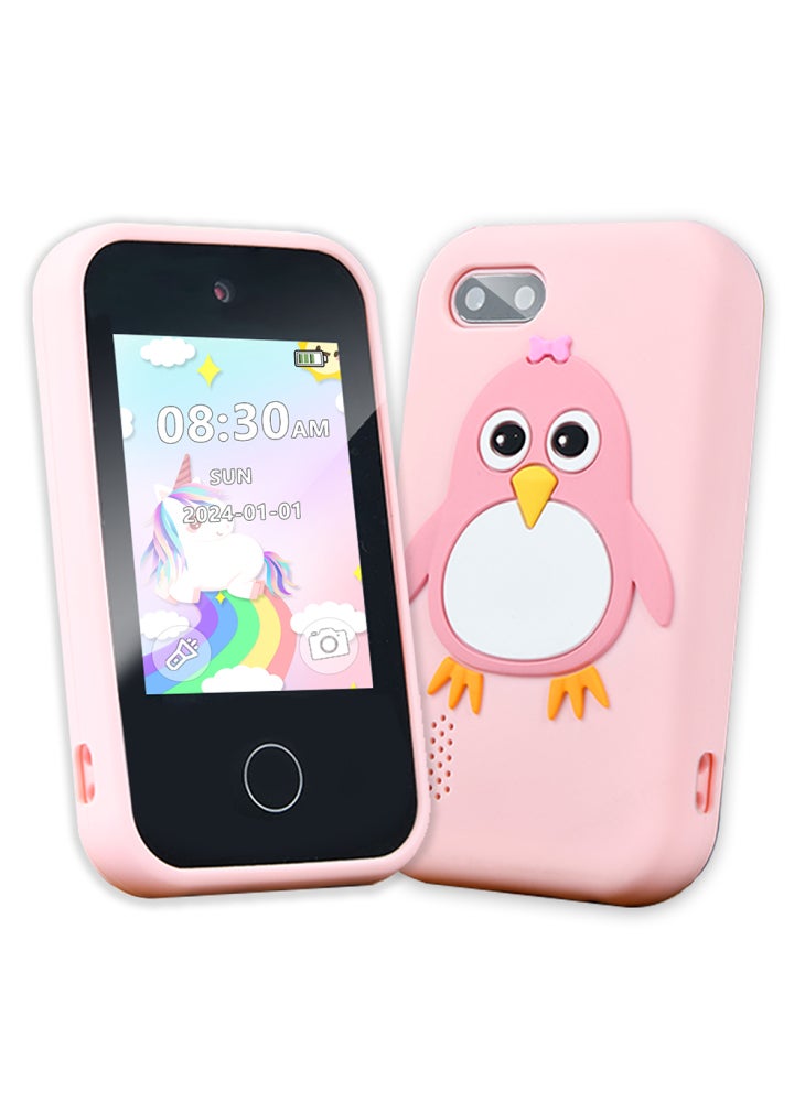 Generic S5 Mobile Shape Kids Camera 2.8-Inch IPS Touch Screen Dual-Camera Camera with 32GB Card+Card Reader - Pink - Image 1