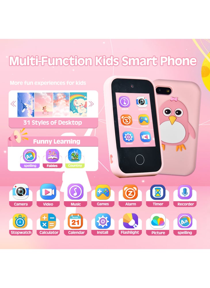 Generic S5 Mobile Shape Kids Camera 2.8-Inch IPS Touch Screen Dual-Camera Camera with 32GB Card+Card Reader - Pink - Image 5