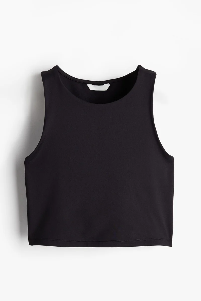 H&M Cropped Microfibre Vest Top
