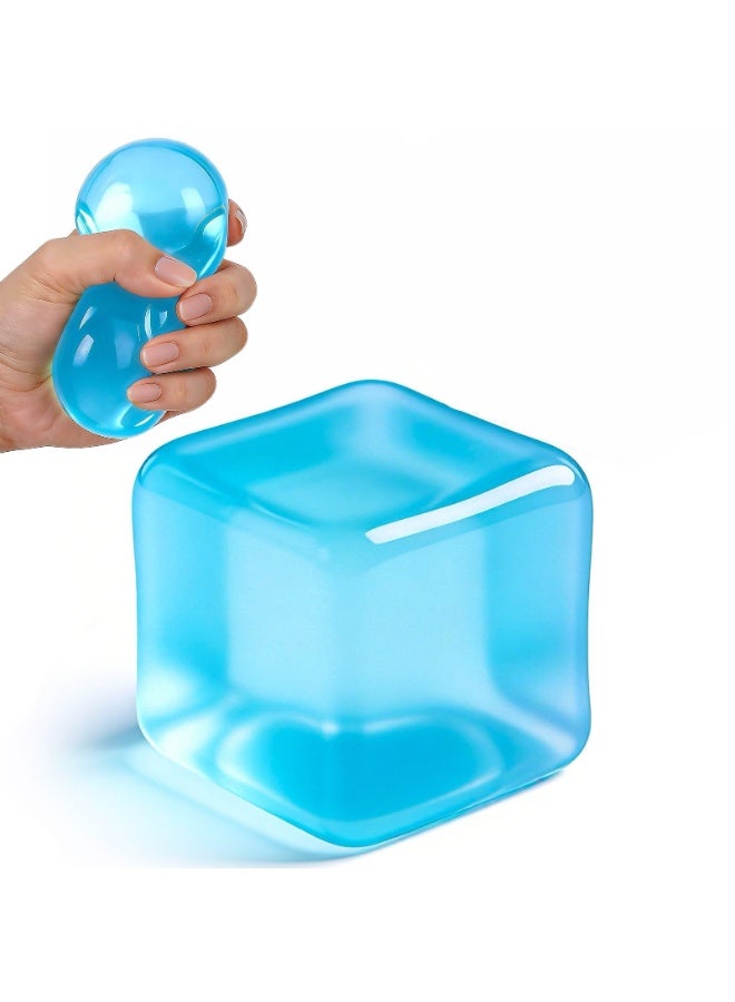مكعبات "سكويشي" (Squishy) لتخفيف التوتر - ألعاب حسية شفافة وممتعة للقلق واضطراب فرط الحركة ونقص الانتباه (ADHD) - ألعاب ضغط ناعمة وبطيئة الارتداد للمكتب - هدايا رائعة للمراهقين والبالغين (اللون: أزرق) - Image 1