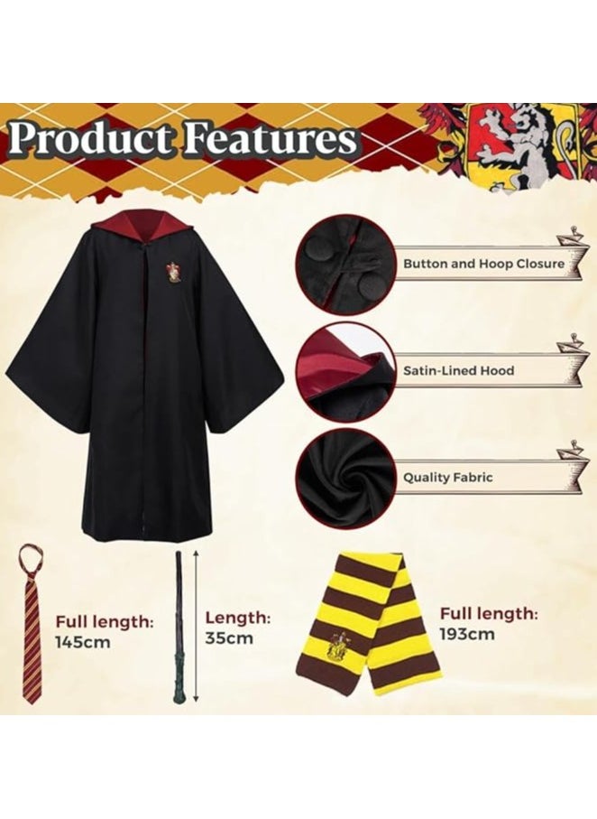Home Smart Home Smart Wizard Party Costume Kids 5PC With Magic Wand Scarf Glasses Tie And Scarf For Boys Girls Kids and Adults  - Image 4