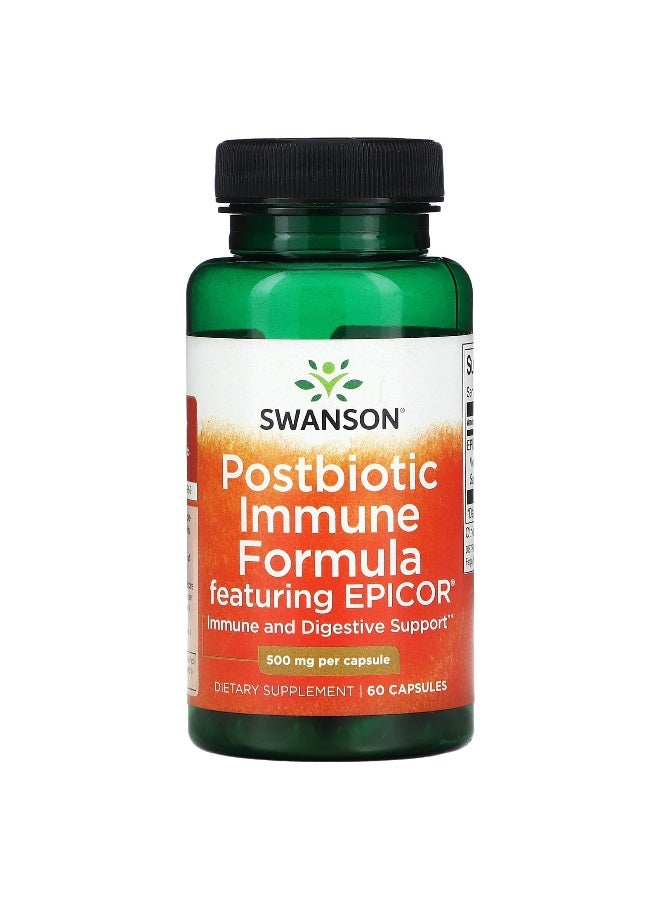 Swanson, Postbiotic Immune Formula Featuring Epicor, 500 mg, 60 Capsules - Image 1