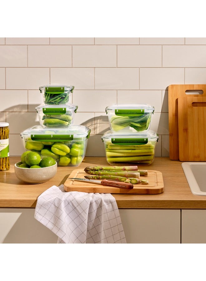 Dunya Plastik Dunia Fresh & Lockgreen Rectangular 5-Piece Food Storage Refrigerator Container Set - Airtight Lid - BPA-Free (550-1000-1800-3000-5000ml) - Image 3