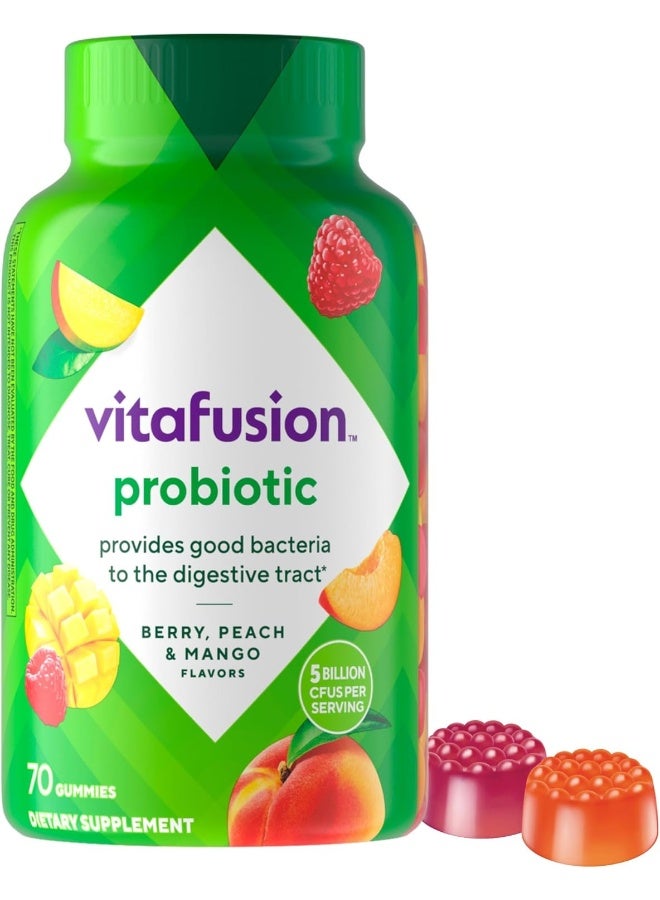 Vitafusion Probiotics Gummies For Men & Women, Raspberry, 70 Count - Image 1