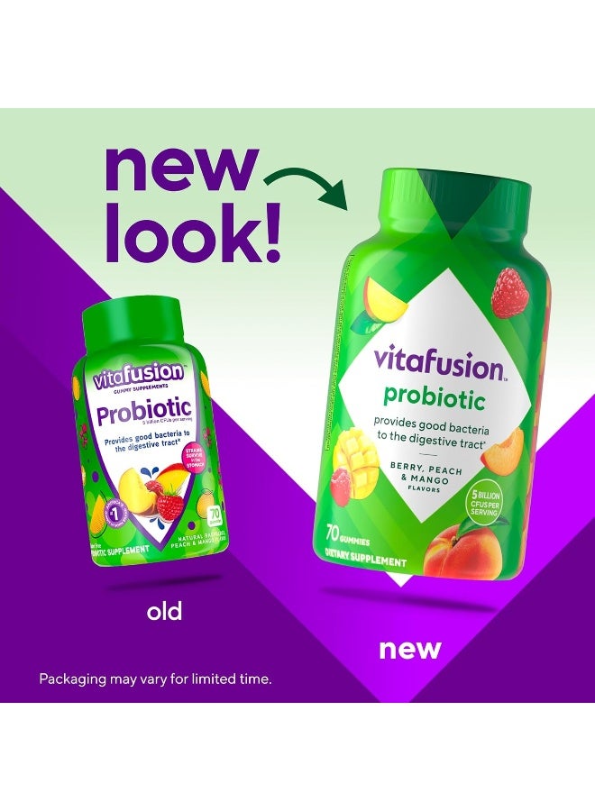 Vitafusion Probiotics Gummies For Men & Women, Raspberry, 70 Count - Image 2