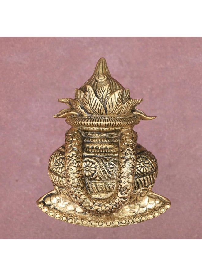 The Advitya The Advitya Brass Wall Hanging |Wall Decoration Decorative Item for Home Decor Living Room Pooja Room Mandir Office Diwali Festival Spiritual Gift (Kalash & Lotus Wall Hanging)  - Image 3