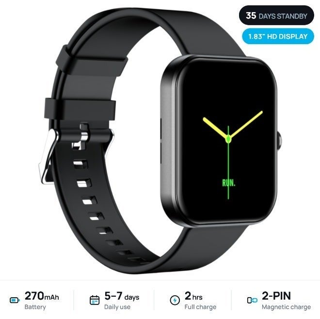 io suite iOsuite 1.93” AMOLED X43 Smart Watch with Bluetooth Calling, Heart Rate & Sleep Monitoring, Fitness Tracker, IP68 Waterproof, HD Display, Compatible with Android & iOS Smartphones – Black - Image 1