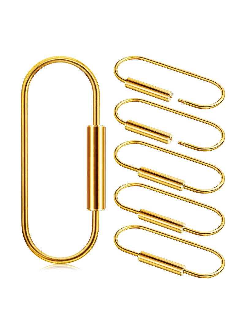 SOLARAE Brass Key Ring Gold Screw Lock Clip Key Ring Chain Durable Simple Brass Keychain Holder Car Keychain Brass Key Holder Car Keychain Accessories with Key Ring - Image 1