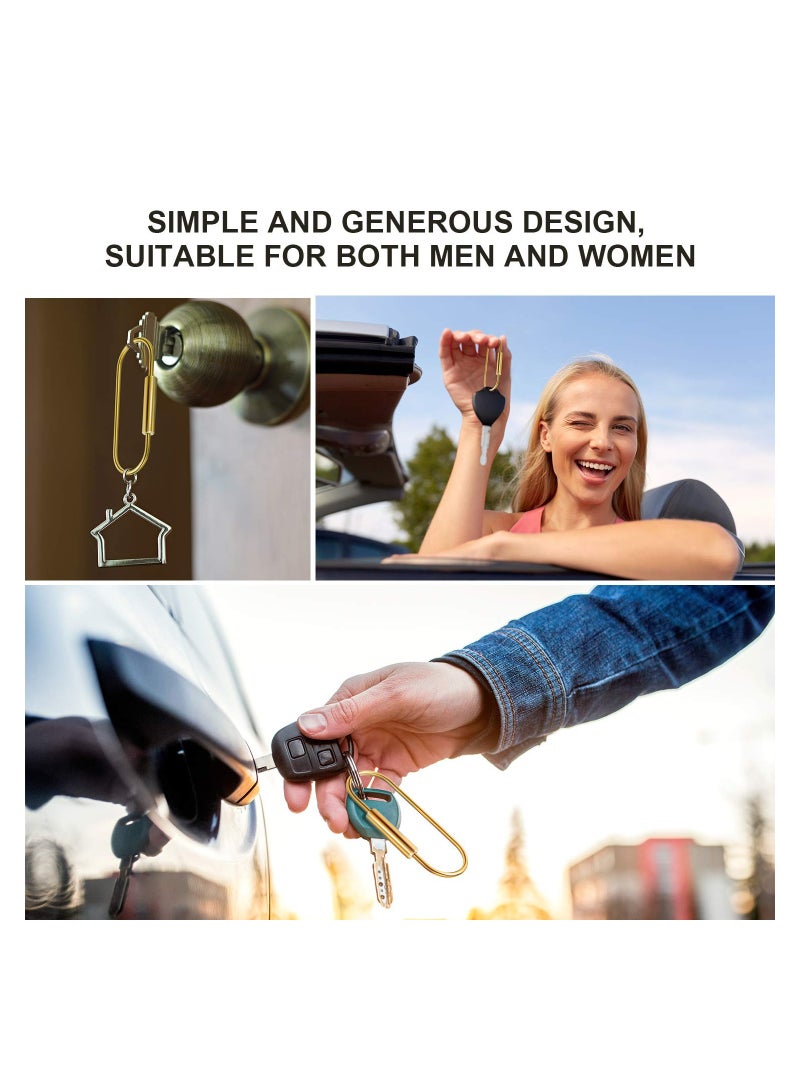 SOLARAE Brass Key Ring Gold Screw Lock Clip Key Ring Chain Durable Simple Brass Keychain Holder Car Keychain Brass Key Holder Car Keychain Accessories with Key Ring - Image 3