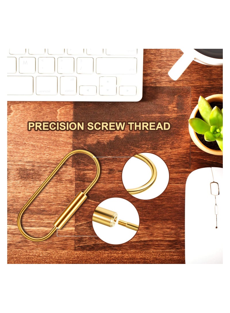 SOLARAE Brass Key Ring Gold Screw Lock Clip Key Ring Chain Durable Simple Brass Keychain Holder Car Keychain Brass Key Holder Car Keychain Accessories with Key Ring - Image 5
