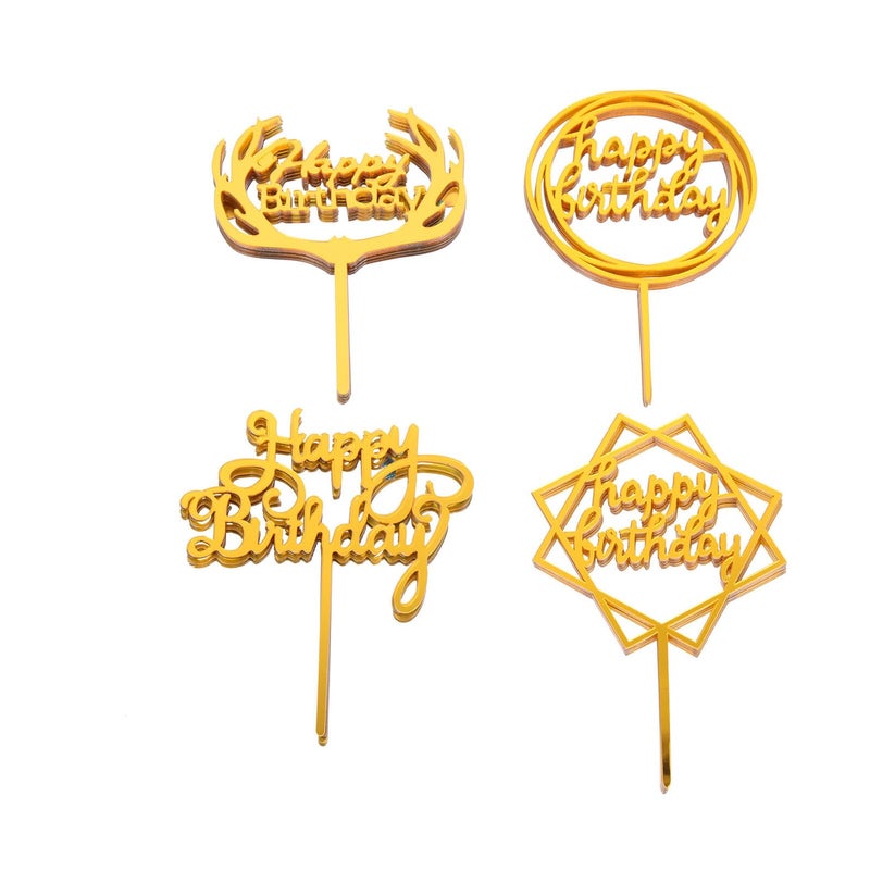 40 Pcs Acrylic Cake Toppers Birthday Cake Decorations Non Edible Dessert Inserts - Image 2