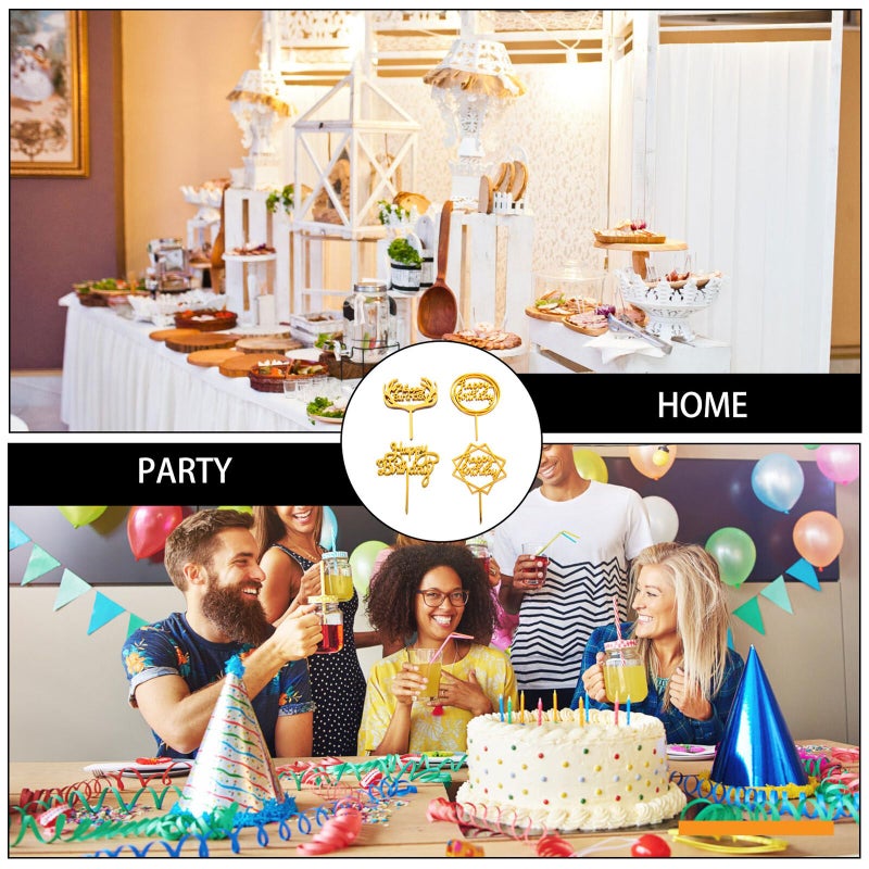 40 Pcs Acrylic Cake Toppers Birthday Cake Decorations Non Edible Dessert Inserts - Image 5
