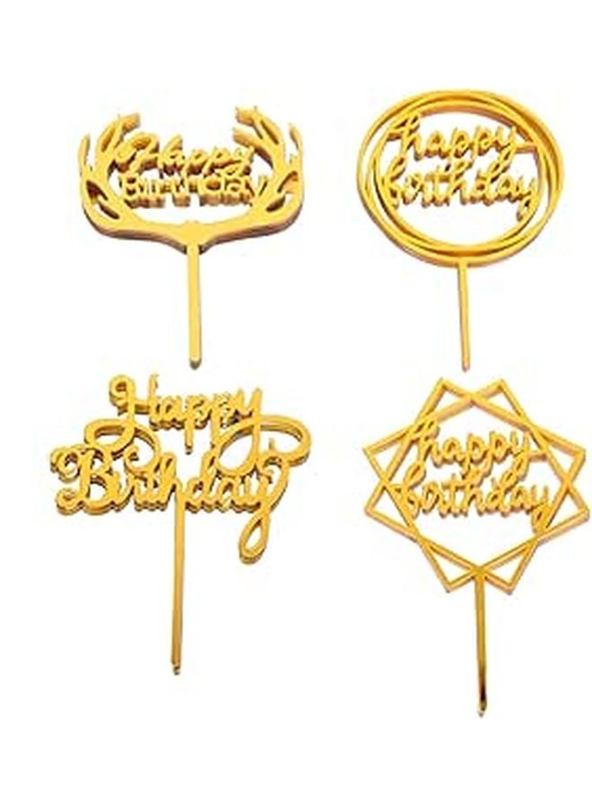 40 Pcs Acrylic Cake Toppers Birthday Cake Decorations Non Edible Dessert Inserts - Image 1