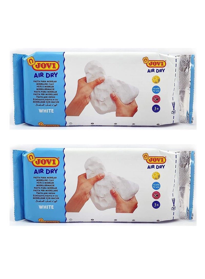 JOVI 2-Piece Air Dry Modelling Clay 250gm White - Image 1