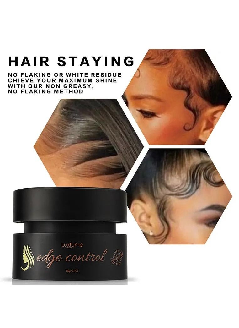 Luxfume 90g Styling Wax for Hair Tames Frizz & Edges with No Flaking Gives Shine Moisture & Prevent Breakage Professional Salon and Spa Edge Control Gel DIY Hair Styling at Home  - Image 2