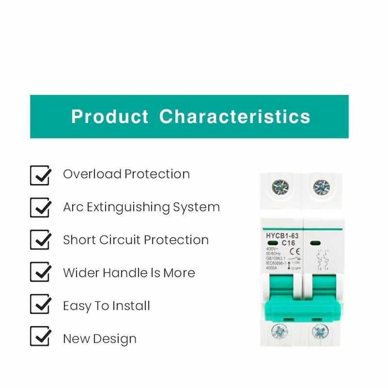 1P/2P/3P/4P 6A~63A Miniature Circuit Breaker Overload Protection C45 Mini Low Voltage Air(3P,16A) - Image 4