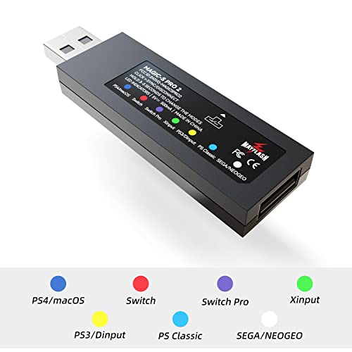 Mcbazel مايفلاش ماجيك-إس برو 2 وحدة تحكم بلوتوث لاسلكية محول USB لجهاز PS4/Switch/Switch 2/Windows/macOS/Raspberry Pi متوافقة مع جهاز Xbox Series X/S Controller/Xbox One بلوتوث/PS5 والمزيد - Image 2