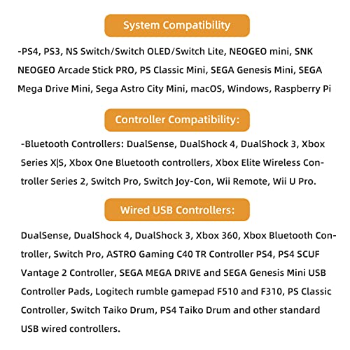 Mcbazel مايفلاش ماجيك-إس برو 2 وحدة تحكم بلوتوث لاسلكية محول USB لجهاز PS4/Switch/Switch 2/Windows/macOS/Raspberry Pi متوافقة مع جهاز Xbox Series X/S Controller/Xbox One بلوتوث/PS5 والمزيد - Image 4