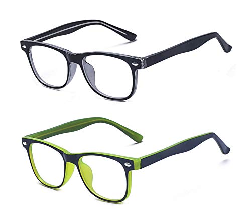 Outray Kids Computer Blue Light Blocking Glasses for Boys and Gilrs Age 3-12 Anti Eyestrain (Set Black+Green, 46) - Image 1