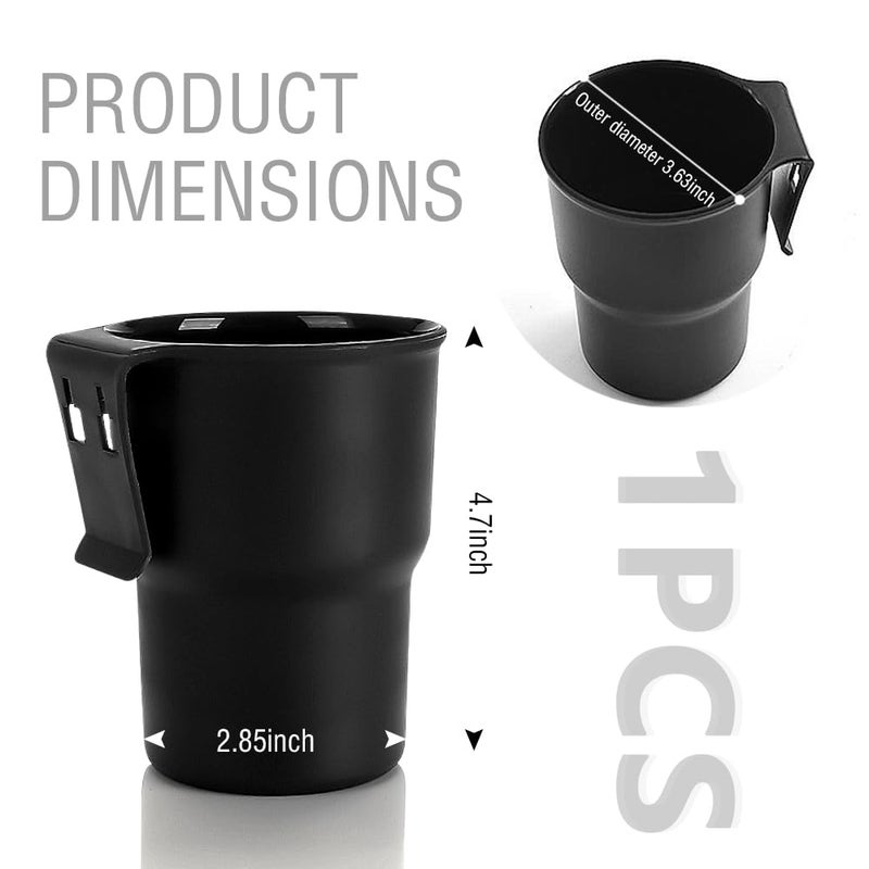 IHOTDER Hanging Cup Holder for Car Air Vents/Windows,Multi-Function Car Cup Holder Organizer/Car Trash Can,Universal Car Window Cup Holders with 2 Hooks Fits Most Cup Types (Black) - Image 2