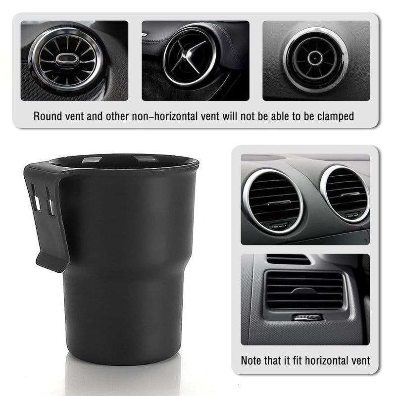 IHOTDER Hanging Cup Holder for Car Air Vents/Windows,Multi-Function Car Cup Holder Organizer/Car Trash Can,Universal Car Window Cup Holders with 2 Hooks Fits Most Cup Types (Black) - Image 5
