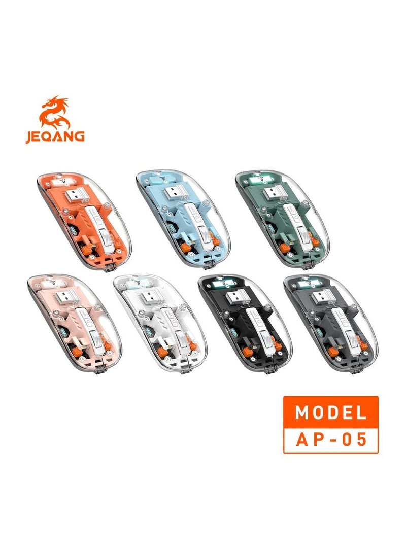 JEQANG Wireless Mouse BT Three Mode Cordless Orange AP-05