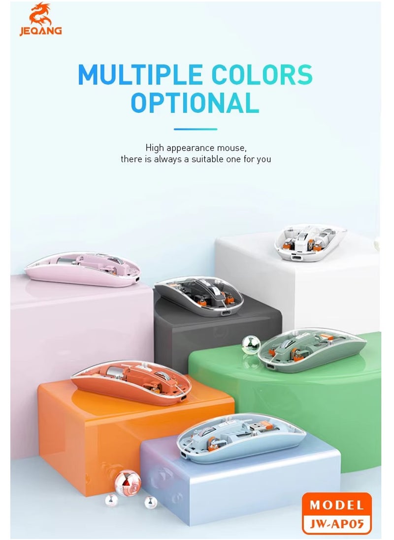 JEQANG Wireless Mouse BT Three Mode Cordless Orange AP-05