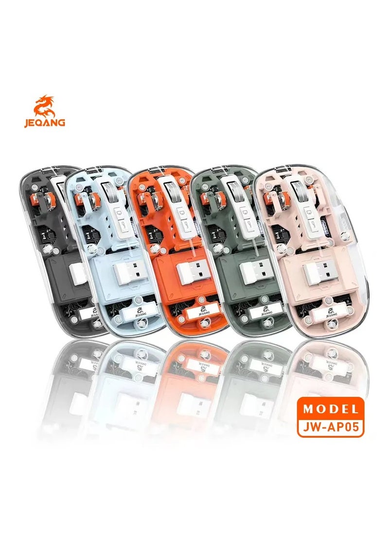 JEQANG Wireless Mouse BT Three Mode Cordless Orange AP-05