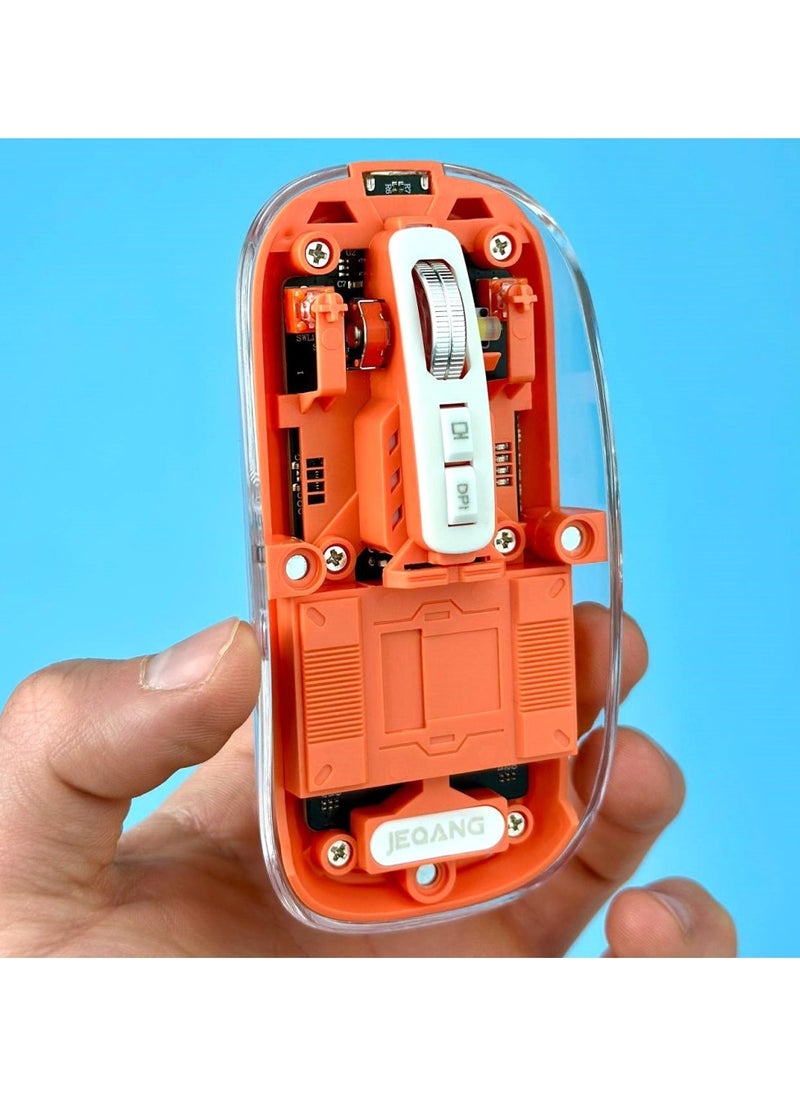 JEQANG Wireless Mouse BT Three Mode Cordless Orange AP-05