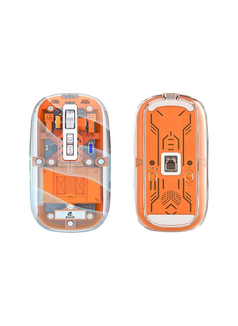 JEQANG Wireless Mouse BT Three Mode Cordless Orange AP-05