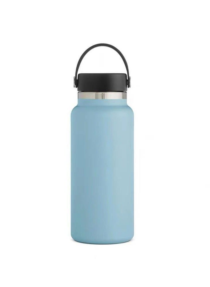 xozgdovg Thermos cup Large capacity outdoor sports kettle Double vacuum 32oz light blue