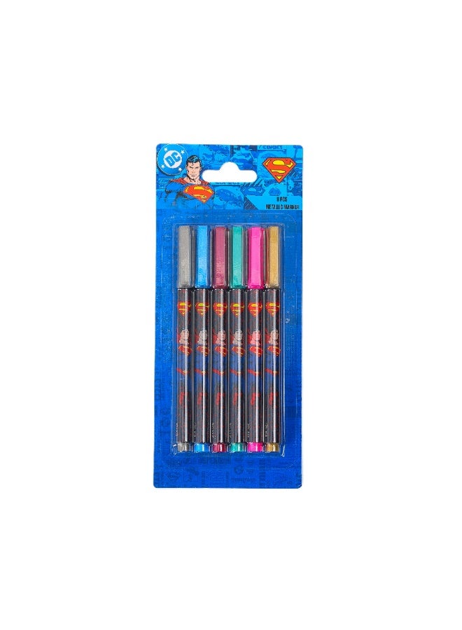 Warner Bros. Superman Super Power Metallic Marker 6Pcs Set - Image 1