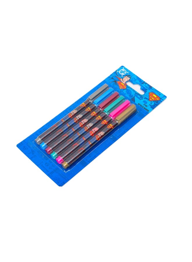 Warner Bros. Superman Super Power Metallic Marker 6Pcs Set - Image 3