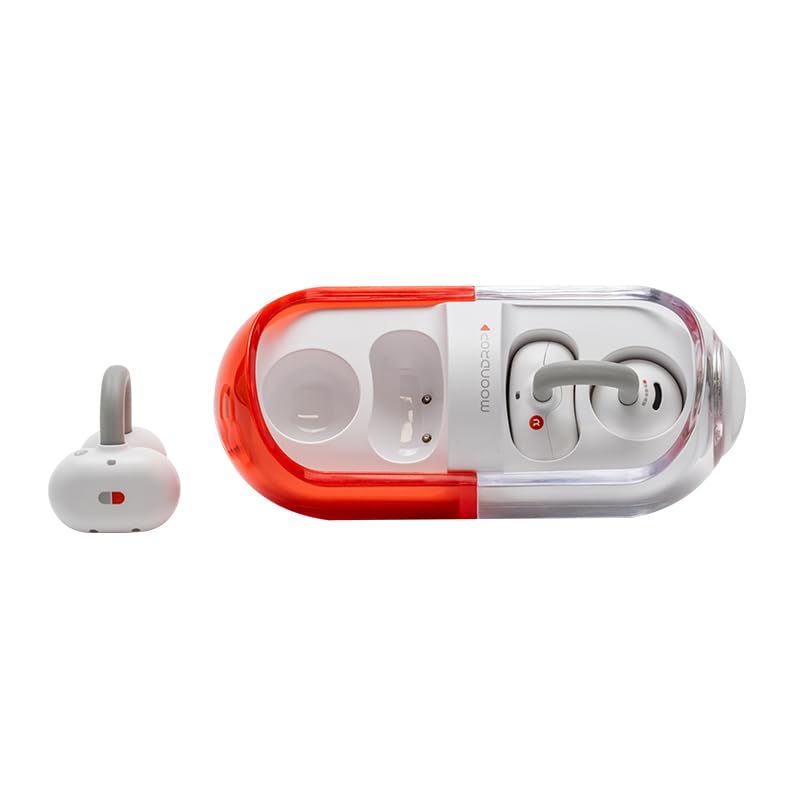 Moondrop Pill Open Ear Headphones Bluetooth 6.0 OWS Hanging Earphones IPX4 Open Ear Clip Wireless Earbuds Built-in AI ENC MD-0WS-003 (RED) - Image 1