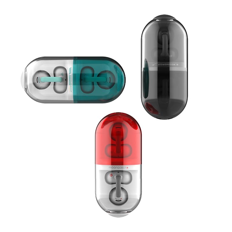 Moondrop Pill Open Ear Headphones Bluetooth 6.0 OWS Hanging Earphones IPX4 Open Ear Clip Wireless Earbuds Built-in AI ENC MD-0WS-003 (RED) - Image 3