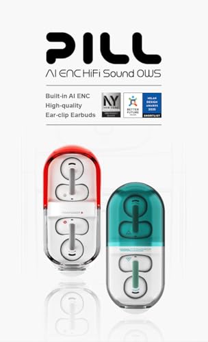 Moondrop Pill Open Ear Headphones Bluetooth 6.0 OWS Hanging Earphones IPX4 Open Ear Clip Wireless Earbuds Built-in AI ENC MD-0WS-003 (RED) - Image 5
