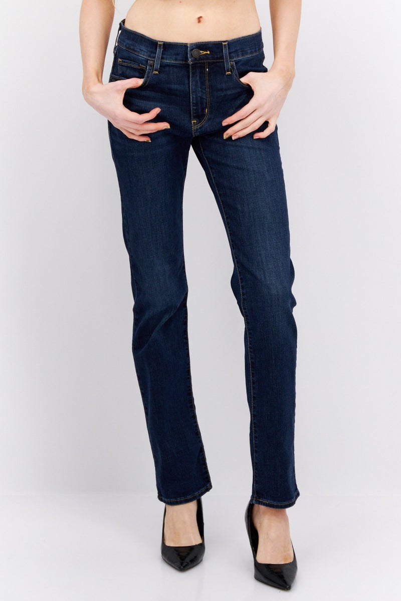 Levi's جينز دنيم مغسول بتصميم عادي للنساء، أزرق - Image 1